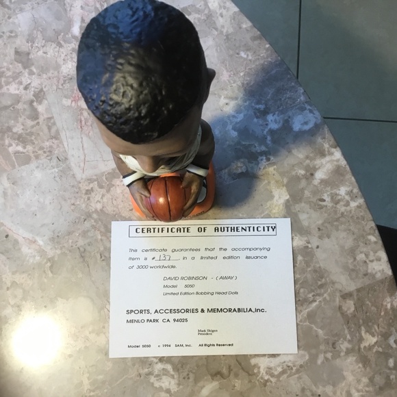 NBA David Robinson San Antonio Spurs 1994 Bobbling Head NICE! (#137of 3000) LE - Picture 6 of 16